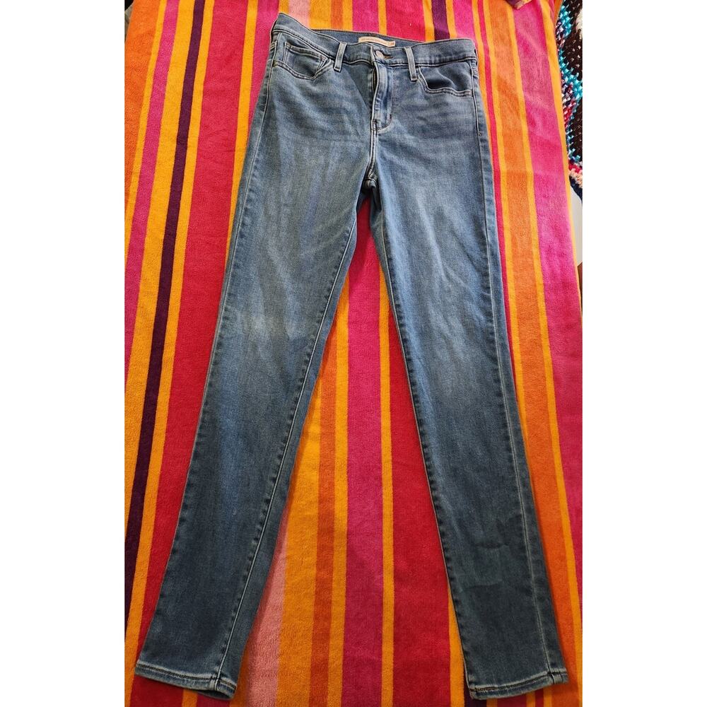 Levi's High-Rise Super Skinny Stretch Blue Denim Zip Button Women's Jeans